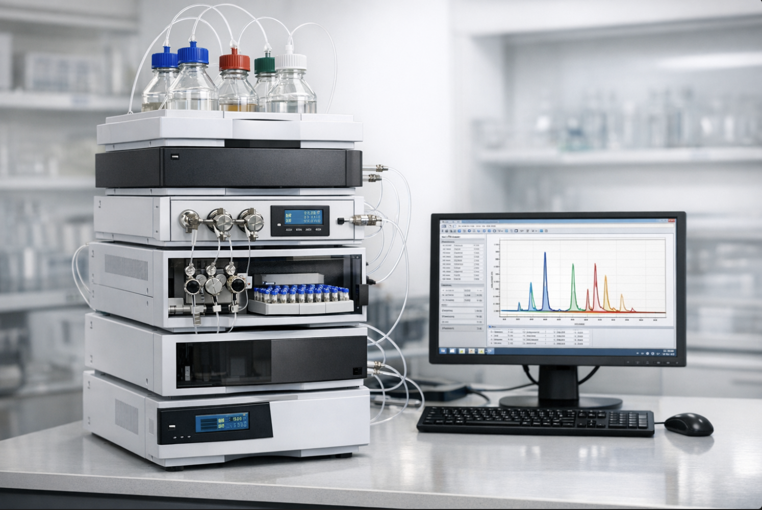 HPLC-UV Chromatogram showing BPC-157 purity at 254nm with single dominant peak